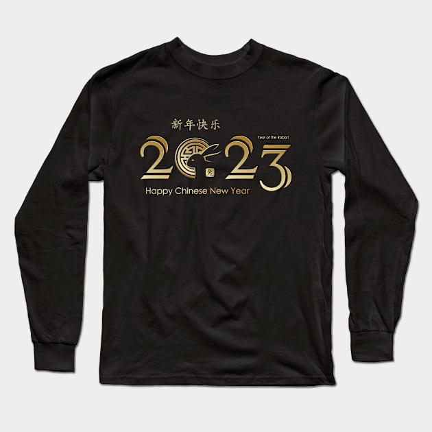 Happy chinese new year 2023 rabbit zodiac Long Sleeve T-Shirt by Shaniya Abernathy